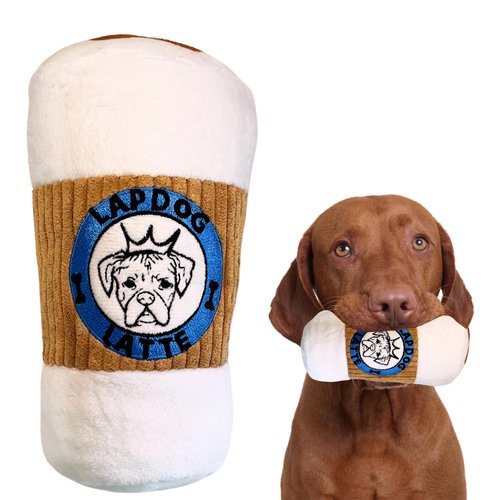 LapDog New Latte Plush Designer Dog Toy with Interactive Squeaker and Crinkle, Dog Gift, Cute, Fu...