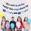 Pre-strung It's Not a Party Until the Cops Show up Banner, Police Retirement Banner, Police Birthday Party Decorations, Police Themed Garland, Black and Blue Glitter