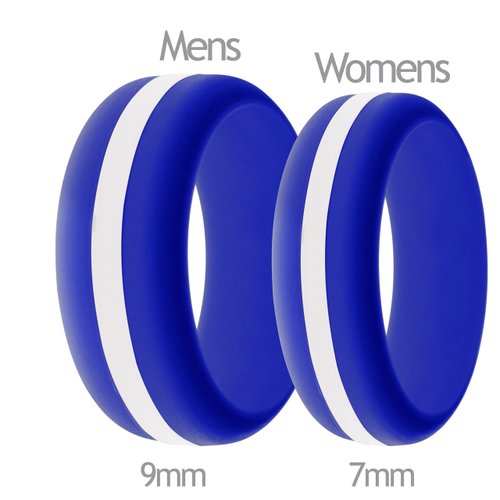 FLEX Ring - Womens Mens Blue Silicone Ring - Changeable Color Bands - Many Colors - Safe, Durable, Everyday Wear Wedding Band - 1 Ring - Sizes 4-16