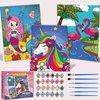 Paint-by-Numbers-Kit-for-Kids, 3 Pack 8x10 Inch Framed Canvas With 24x3ml Acrylic Paints Pots, 6 Brushes, Paint And Sip Kit For Kids, Predrawn Paint Canvas, Painting Stuff For Teens, Kids Art Set