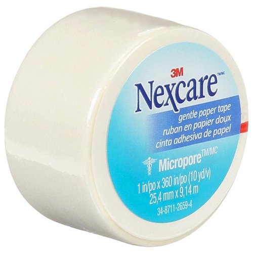 Nexcare Micropore Gentle Paper Tape, Breathable, 1 Inch X 10 Yards, 9 Rolls