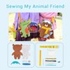 Sewing Kit for Beginner Kids Arts & Crafts Soft Toy My First Craft Set Includes Snowboarding Bear with Fun Shoulder Strap Instructions & Plush Felt Materials for Learn to Sew, Embroidery for 6 Years