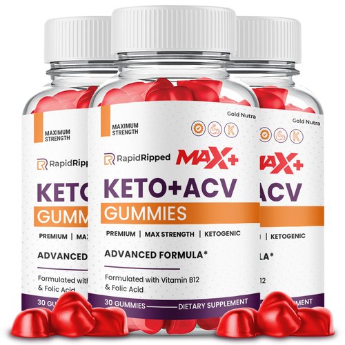 (3 Pack) Rapid Ripped Max+ ACV Gummies, Higher Potency, Official RapidRipped Max+ Gummies, 2X Stronger Apple Cider Vinegar Gummy, 3 Month Supply