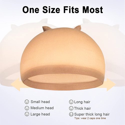 HEARTBEE HD Wig Cap Light&Dark Brown Stocking Wig Caps (One size fits all, Light Brown)