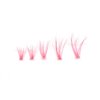 Colored Pink Lash Clusters, 3D Volume 20D Curl C, Thickness 0.10mm, Length 8-16mm Mixed Tray, 100 PCS of Pink Eyelash Clusters, Faux Mink Pink Individual Lash Extensions DIY