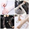 UV Protection Lace Arm Sleeves, Women's Floral Lace Sleeves Hollow Out Long Sunscreen Gloves Fingerless Driving Gloves