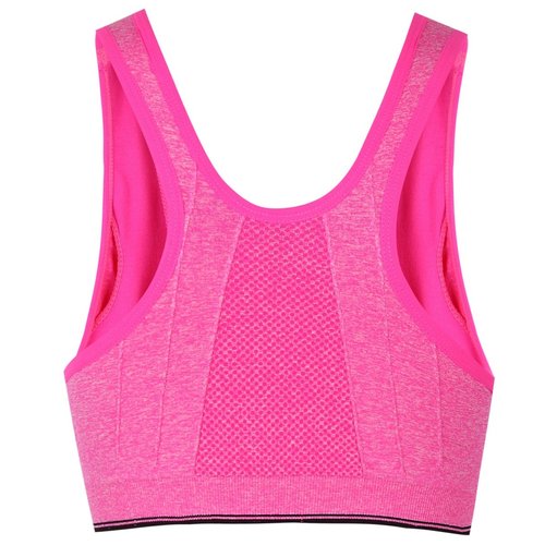 ohlyah Women's Zipper Front Closure Sports Bra Racerback Yoga Bras Pink L