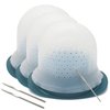 Holes Opened Hair Highlighting Cap with Hook Kit Silicone Dyeing Cap Frosting Cap DIY Highlights Cap at Home Hair Salon Barber Reuseable Highlight Cap Pre Punched 3 PCS (White)