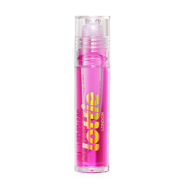 Lottie London Roller Glaze in Feeling Grape, color changing nourishing lip oil which adapts to the natural pH in your lips
