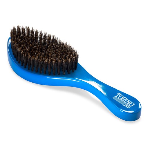 Torino Pro Wave brush #350 by Brush King - Medium Curve Waves Brush - Made with 100% Boar Bristles -True Texture Medium - All Purpose 360 Waves Brush