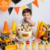 Construction Cake Topper, 13 Pcs Construction Cake Decorations Set, Construction Birthday Cake Topper, Construction Cupcake Toppers Excavator Cupcake Toppers for Construction Birthday Party Supplies