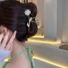 1Pcs Flower Hair Claw Clips Cat Eyes Flower Hair Clips with Rhinestones Design Cute Daisy Flower Claw Clips Strong Hold Hair Clamps Non-Slip Hair Jaw Clips Spring Hair Supplies for Thick/Thin Hair