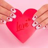 12 Sheets Valentine's Day Nail Wraps Full Stickers Nail Polish Strips, DIY Self-Adhesive Nail Art Decals Heart Kiss Love Pattern Valentine Party Decor with 2 Piece Nail Files (168 Pieces)