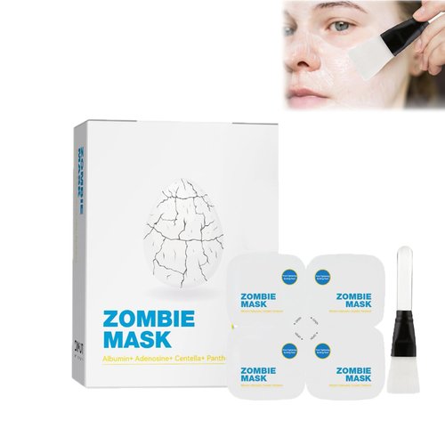 Zombie Face Mask 8ea, Zombie Facial Mask with Centella Asiatica Extract Skin Care, Zombie Face Mask for Smooth Skin Repair, Pore Tightening & Lifting, Wrinkles
