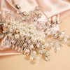 BERYUAN Wedding Ivory Crystal Rhinestone Hair Comb Pearls Crystal Rhinstone Headpiece Pearls Wedding Headband Silver Bride Hair Accessory for Brides (ivory)