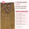 GOO GOO Clip in Hair Extensions Real Human Hair, 14inch 150g 9Pcs, 8C Ash Brown, Remy Human Hair Extensions Clip ins for Women, Natural Human Hair