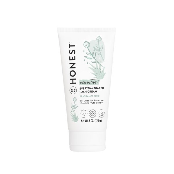 The Honest Company Organic Baby Diaper Rash Cream | Moisturizing + Calming Zinc Oxide Ointment | NSF Certified, Cruelty Free | Value Size, 6 oz