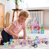 TOKBLOK Magnetic Tiles Toys for 3 4 5 6+ Year Old Girls Boys 100Pcs Macaron Magnet Building Blocks Set for Toddler STEM Educational Toys for Kids Birthday Gifts (Castle & Car Set)