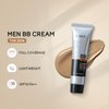 AKARY Hydrating Men BB Cream SPF 15 PA++, Full-Coverage Foundation&Concealer, Mens Face Moisturizer Cream Evens Skin Tone, Oil Control and Cover Flaws, Natural Finish for All Skin Types, Light 160