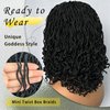 SOKU 4x4 Mini Twist Braided Lace Front Wigs for Black Women Natural Black Box Braided Wigs for Women 14 Inch Full Braid Wigs with Baby Hair Short Braided Synthetic Glueless Wigs