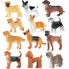 SIENON 12PCS Mini Dog Figurines, Realistic Dog Figures Toy Set, Plastic Puppy Figures, Miniature Dog Animals Toy, Puppy Dog Cake Topper Cupcake Topper, Easter Eggs Birthday for Girls Boys