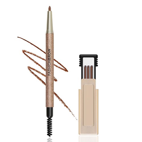 AFGHOUZ Eyebrow Pencil Kit, Eye Brow Filler Pencil with Brush, Long Lasting Shaping Brow Pen for Women, With 3 Replacement Refills and Brow Stencils