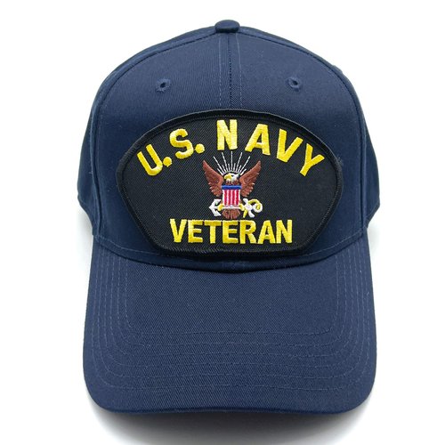 Infinite Hats US Navy Veteran Patch Adjustable Baseball Cap (Navy)