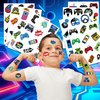 Game Temporary Tattoos Themed Birthday Party Decorations Supplies Favors Decor Cute Tattoo Stickers 8 Sheets 96 PCS Gifts for Kids Boys Girls Games Classroom Rewards Prizes Carnival Christmas