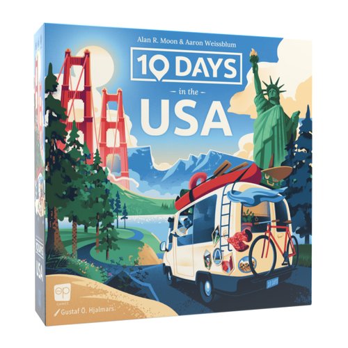 10 Days in The USA | Family Road Trip Board Game for All Ages | Designed by Alan Moon - Designer of Ticket to Ride | 2-4 Players | 30 Min | Ages 8 and Up
