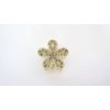 Small mini gold metal clear crystal flower hair claw clip