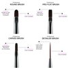 Beaute Galleria 4 Pieces UV Gel Nail Art Brush Set (Pro Flat, Carved, Detailer, and Round) for Thin Fine Line, Detailer, Outline, Striping, Nail Tips Builder, Polygel Nails, Gel Sculpting