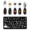 DANNEASY 6 Pieces Halloween Christmas Nail Stamping Plate Holiday Nail Stamps Nail Stencils Plates for Nails Design Manicure Template Nail Art Tools Acrylic Nail Accessories