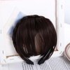 Jinshining Brown and Black Fake Bangs Hairband, Women Girls Fringe Bangs with Double Row Braids Headband Hair Extensions Hair Styling Tools,Hair Accessories,Women's Fashion Headbands