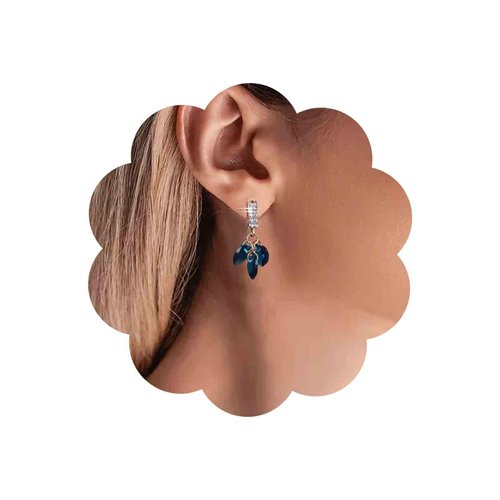 Sttiafay Vintage Sapphire Heart Earrings Blue Crystal Heart Drop Earrings Gold Rhinestone Stud Earrings Sapphire Love Heart Dangle earrings Jewelry for Women