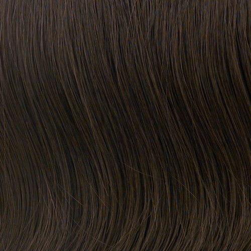 Toni Brattin Perfect Topper Color Dark Brown Hairpiece 8" Length Straight Top of Head Complete Crowne Coverage ChangeLite Heat Friendly Synthetic Wispy Bangs Snap Clips