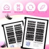 90Pcs 8-18mm Available Grafted Thickness 0.07mm Wide Stem Individual False Eyelashes Dramatic Look Cluster Volume Eye Lashes Extensions (12mm)