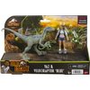Mattel Jurassic World Camp Cretaceous Yasmina Yaz and Velociraptor Human and Dino Pack with 2 Action Figures, 2 Compys Figures and Accessory, Toy Gift Set and Collectible