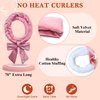 weiwei Heatless Curls Headband, Overnight Hair Curlers No Heat Curling Headband Soft Hair Curler Rollers to Sleep In, 70" Non Heat Hair Wrap for Women Long Wave Hair, 9PCS Curling Rod Gift Set (Pink)