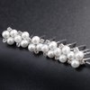 Suandsu 6 Pcs Pearl Crystal Hair Pins Bride Wedding Hair Clips Rhinestone Hair Piece Accessories for Women and Girls Silver