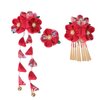 Lurrose 3pcs Japanese Kimono Flower Hair Clips Tassel Hair Hairpins Japanese Style Traditional Kimono Hair Barrettes Hair Accessories for Women (Red)