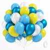61pcs Blue and Yellow Balloons, 12 Inch Clear Yellow Blue Balloons for Cartoon Theme Baby Shower Engagement Wedding Birthday Party Decorations