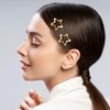 HINZIC 8PCS 1inch Gold Star Hair Clips 30mm Metal Snap Barrettes Non Slip Cute Wedding Festival Halloween Christmas Hair Accessories for Women