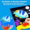 JUNQIU Scratch Art for Kids, Ocean Animals Black Rainbow Scratch Art Paper Set-Arts and Crafts Kits & Supplies, Party Games & Activity, Gifts for Toddlers Girls & Boys Birthday Christmas