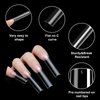 SITELENABY 504PCS 3XL No C Curve Square Nail Tips, Half Cover Artificial Nails Straight Tapered Square French Clear Fake Nail Tips for Acrylic Nails Professional 12 Sizes(3XL no c square 500pcs)
