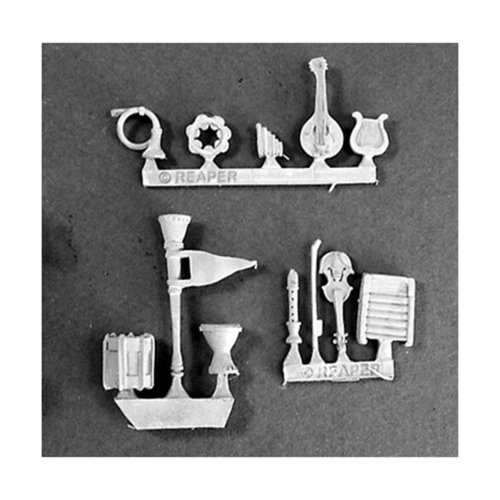 Reaper Miniatures Musical Instruments 12 Pcs #03032 Dark Heaven Unpainted Metal