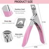 C12rtive Acrylic Nail Clipper with Magnets,Nail Clipper for False Nail Tips,Acrylic Nails Cutter with Sizer Magnets 10PCS,Manicure Tool for Salon or Home Nail Art(Pink)