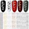 Old Letters Nail Art Stickers Decals Self-Adhesive 6 Sheets Old Alphabet Numbers Nail Stickers Decoration Accessories for Women Girls