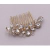 Wedding Hair Comb Rhinestone Flower Clip Bridal Hair Accessories for Women in Silver, Gold or Rose Gold (Gold)