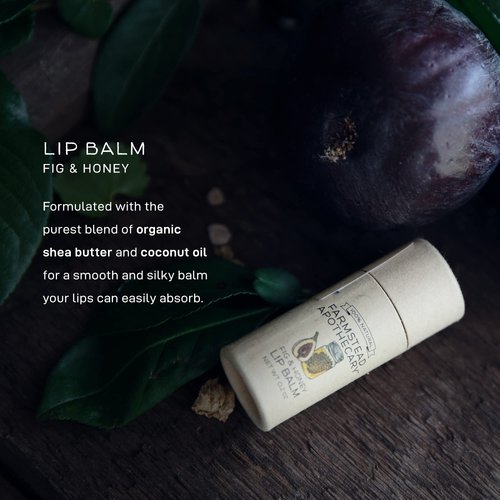 Farmstead Apothecary 100% Natural Lip Balm with Organic Beeswax, Organic Shea Butter & Organic Coconut Oil, Fig & Honey 0.25 oz