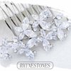 Foyte Crystal Bride Wedding Hair Comb Silver Rhinestone Bridal Headpieces Pearl Hair Pieces Bridesmaid Side Combs Hair Accessories for Women and Brides (butterfly rhinestone)